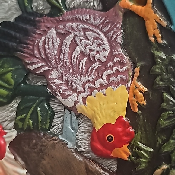 VINTAGE CHICKEN TRIVET CAST IRON HOT POT COUNTRY KITCHEN COTTAGE CORE FARM HOUSE - Picture 3 of 6